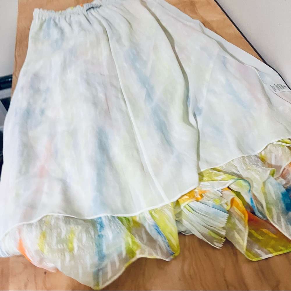 Tanya Taylor Teresa Tiered Multicolor Midi Skirt - Picture 7 of 7